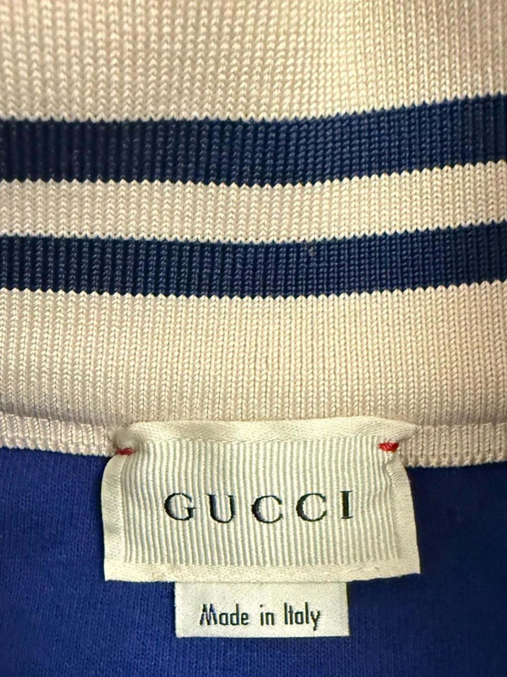 Gucci Electric Deep Blue Embossed Logo Zip Sweatshirt - Picture 5 of 7